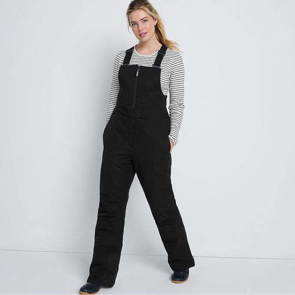 Black Land’s End Women’s Bib Snow Pants Small 6-8 Like New - Picture 3 of 3